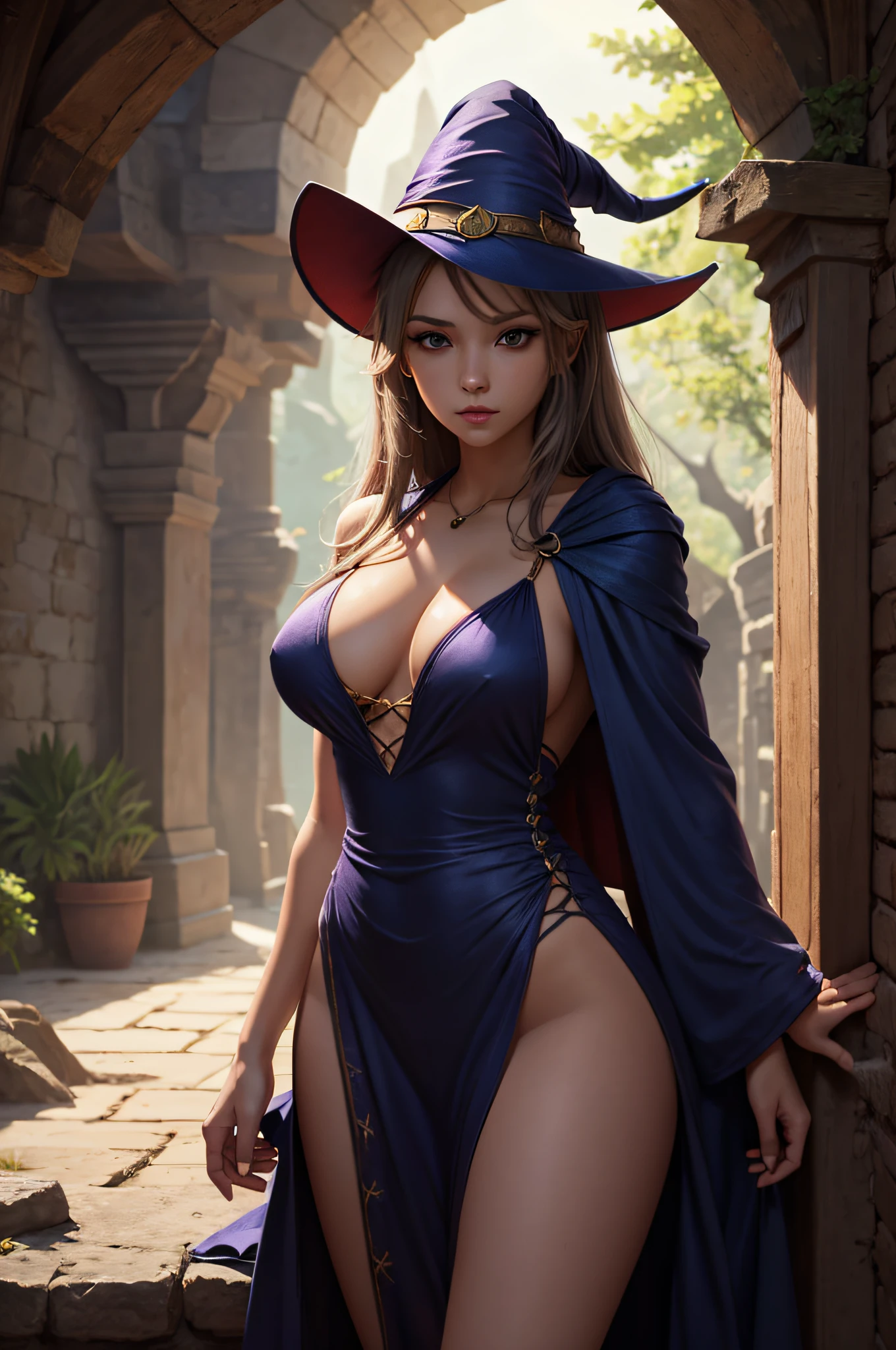 Sexy Wizard Loli, wizards Hat, Masterpiece, Ultra Resolution, 8K, HDR, Ultra Detail,