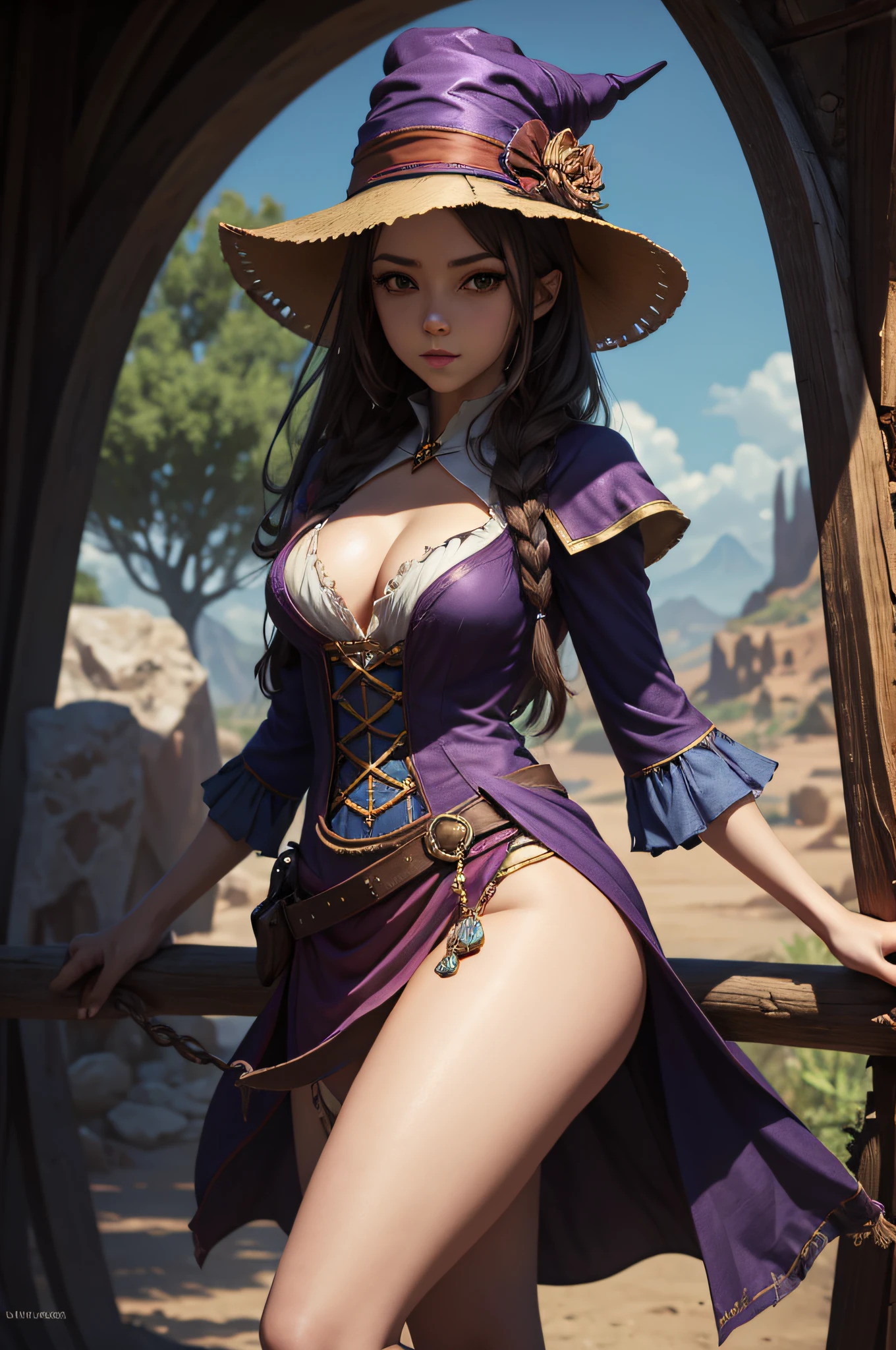 Sexy Wizard , wizards Hat, Masterpiece, Ultra Resolution, 8K, HDR, Ultra Detail,
