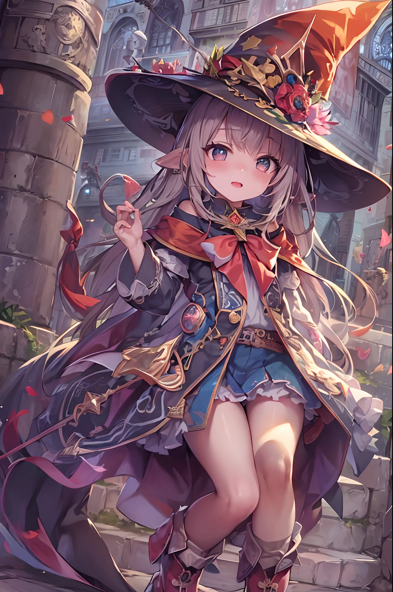 Sexy Wizard Loli,, wizards Hat, Masterpiece, Ultra Resolution, 8K, HDR, Ultra Detail,