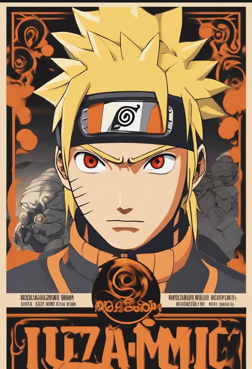 "Create a breathtaking movie poster inspired by Masashi Kishimoto's Naruto, showcasing the legendary Naruto Uzumaki in all its glory. And on the other photo adds the same with other super known anime star"