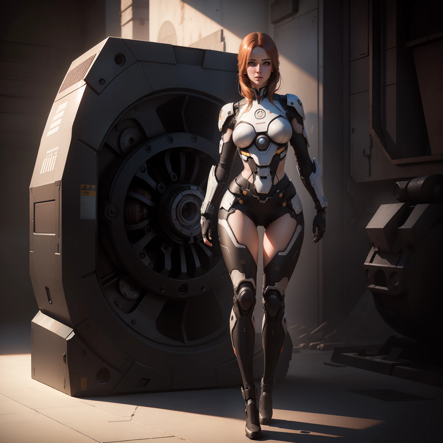 complex woman, machine parts, full body, high quality, 8k, detaled, beatiful body, realistic,