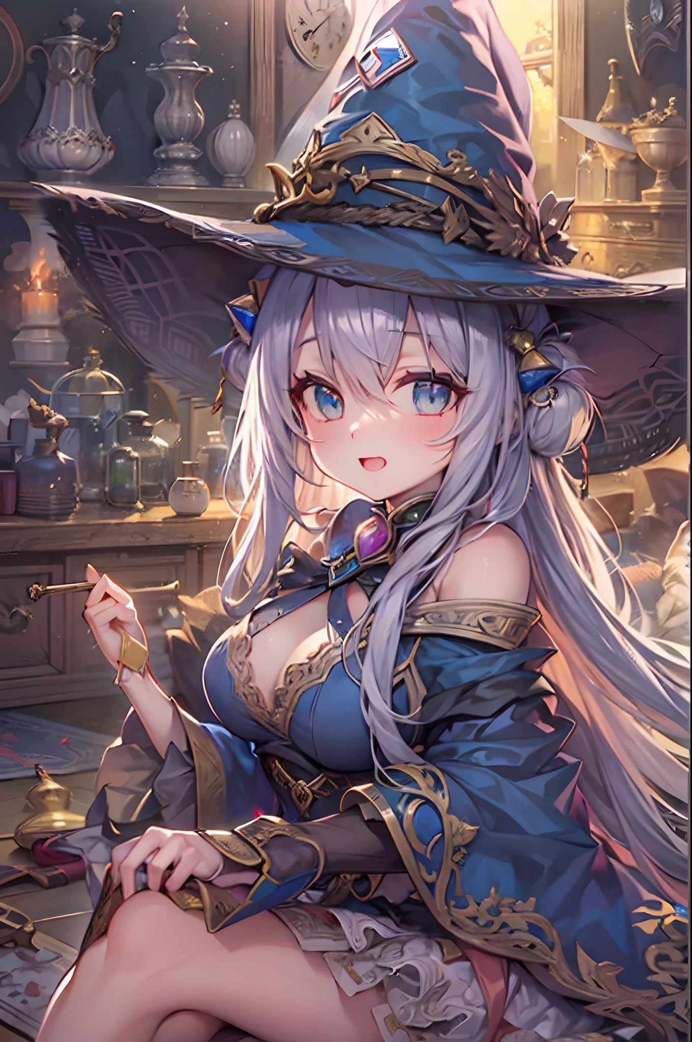 (Finest quality)),(超A high resolution),(ultra-detailliert),(Meticulous portrayal),((best pictures)),(Finest works of art),Ultra-Precision Art,The art of astounding depiction, (Two Witches:1.5),Geometric magic circle:1.4,Flurry:1.3 light,loimu:1.3