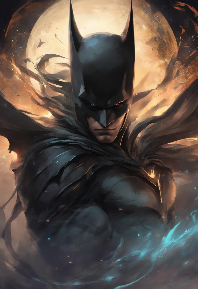 An Anime Batman,   Perfect body, perfect facem Cinematic, Terror, horror, Black bioluminicense, HD, Dark fantasy