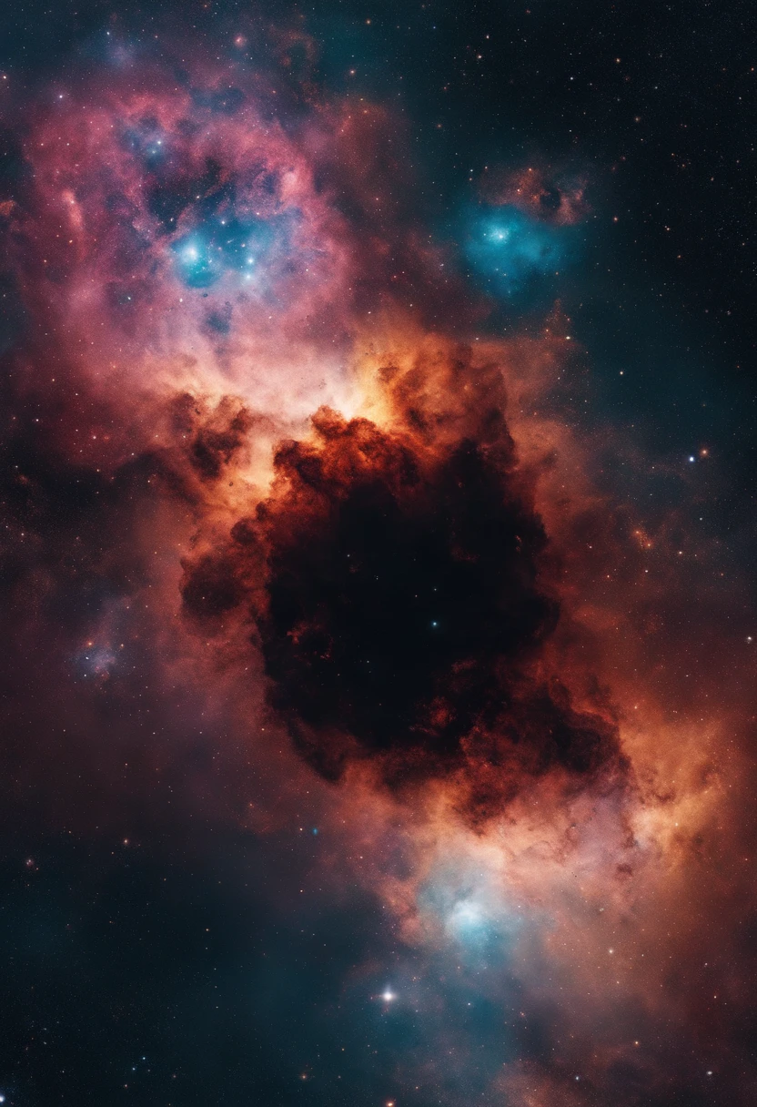 a photograph Galaxies, espirais, outer space, Nebulosas, estrelas, smoke billowing,espatacular imagem, detalhe intrincado, na forma de dois leoes lutando,2 leoes ferozes, octane rendering, 8k hiper realista, Textura realista, Unreal Natural Lighting Engine, cinestill 800, (mola a 35mm | | |)
