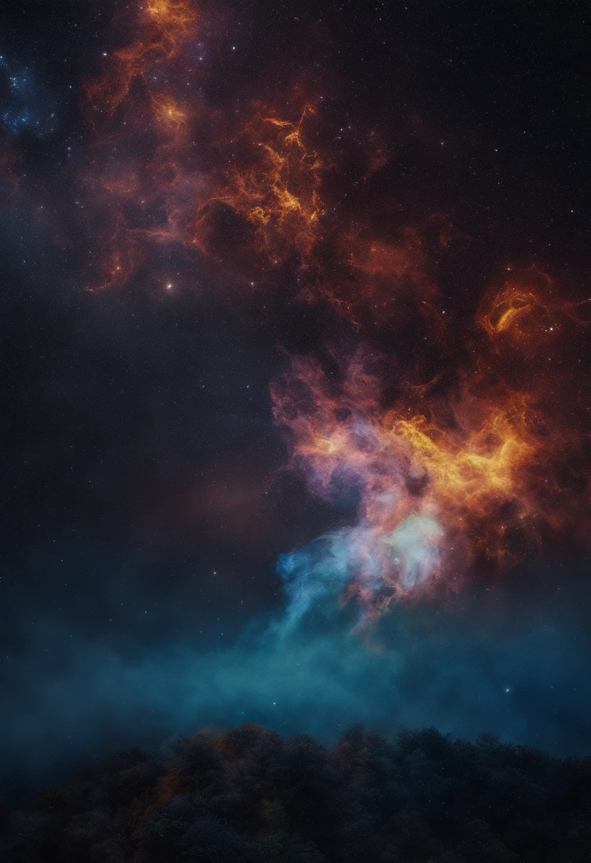 a photograph Galaxies, espirais, outer space, Nebulosas, estrelas, smoke billowing,espatacular imagem, detalhe intrincado, na forma de dois leoes lutando,2 leoes ferozes, octane rendering, 8k hiper realista, Textura realista, Unreal Natural Lighting Engine, cinestill 800, (mola a 35mm | | |)