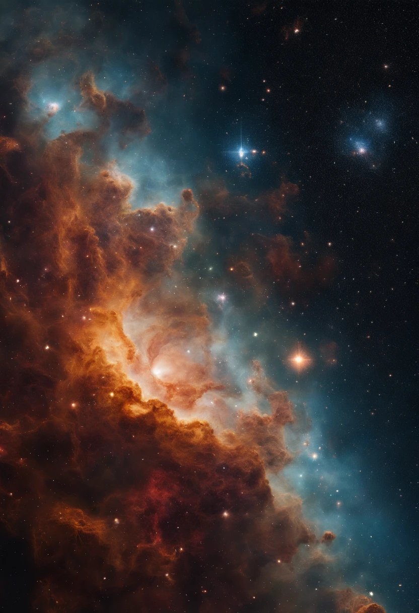 a photograph Galaxies, espirais, outer space, Nebulosas, estrelas, smoke billowing,espatacular imagem, detalhe intrincado, na forma de dois leoes lutando,2 leoes ferozes, octane rendering, 8k hiper realista, Textura realista, Unreal Natural Lighting Engine, cinestill 800, (mola a 35mm | | |)
