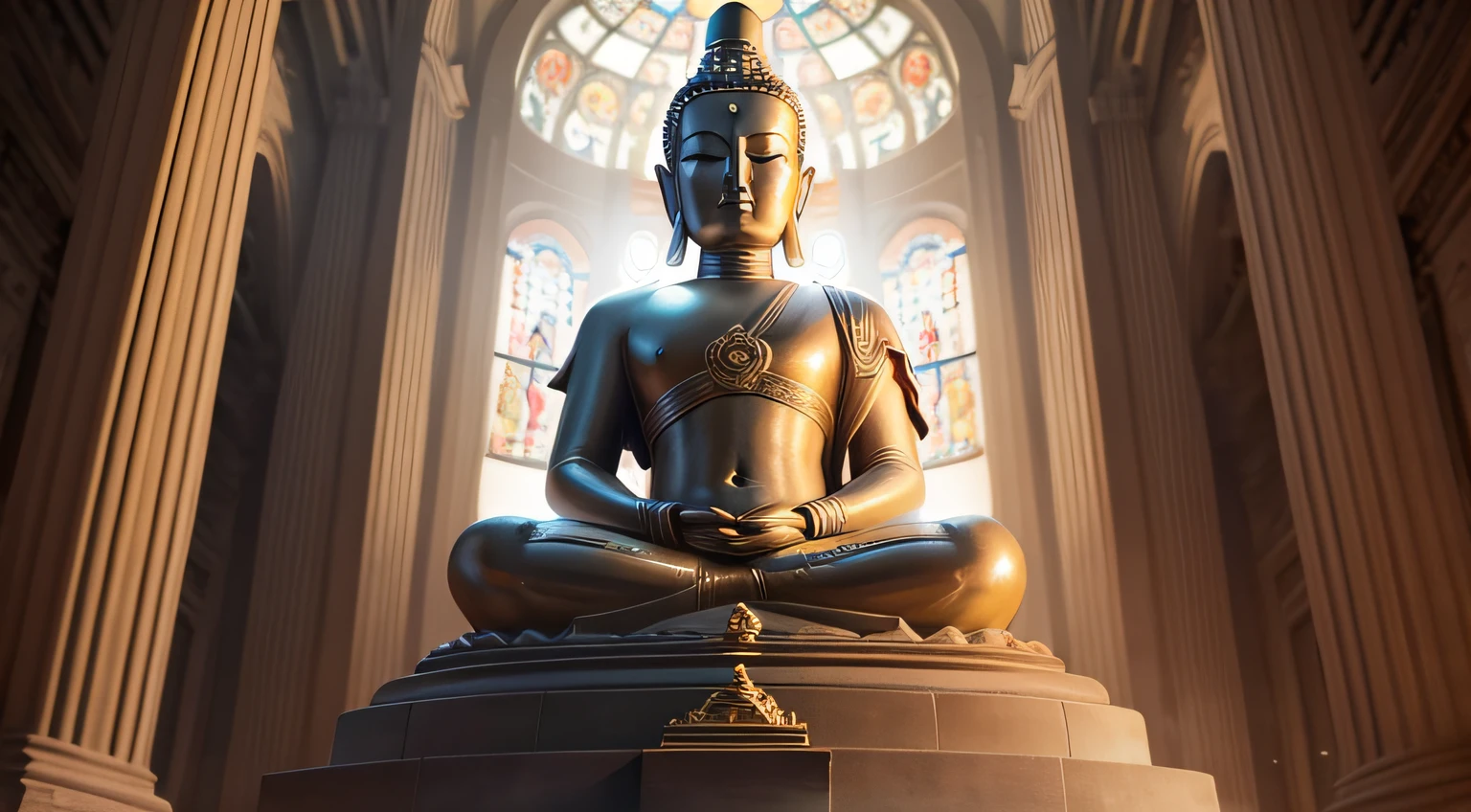 estatua de buda em templo budista