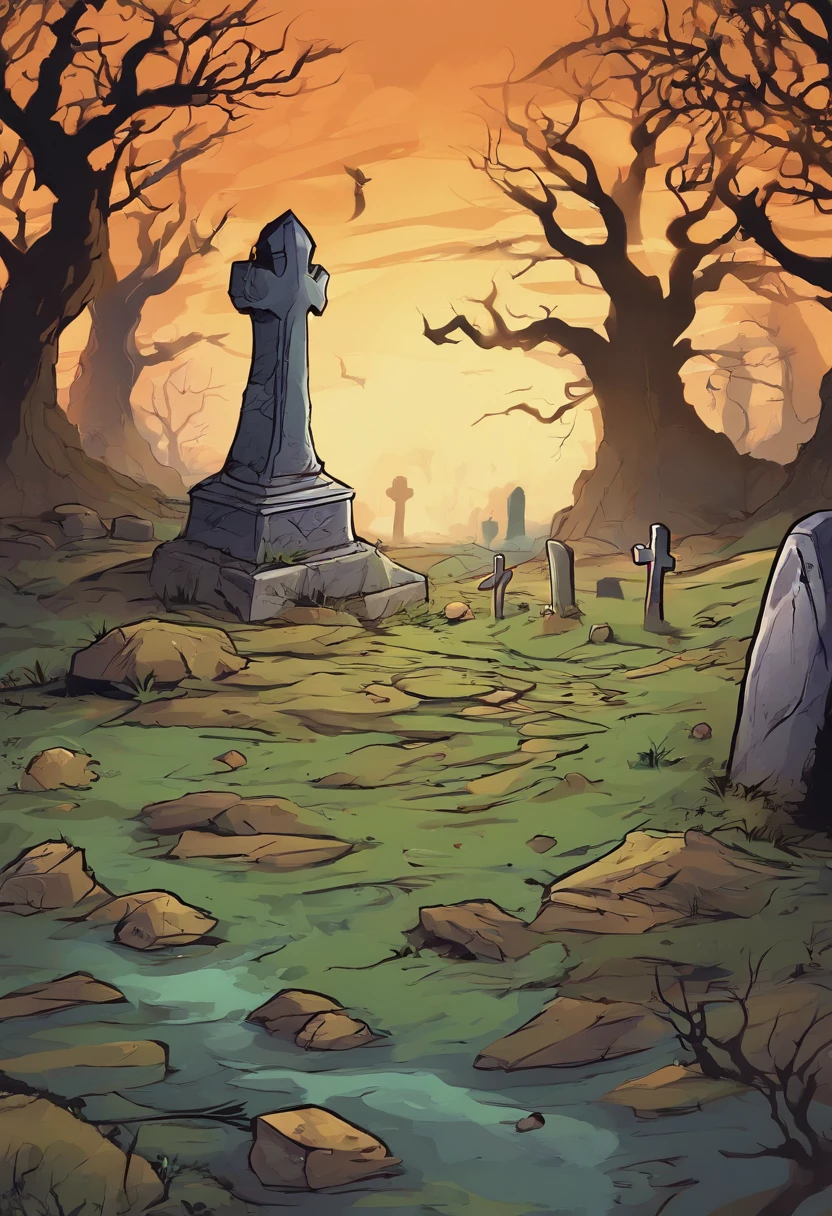 a cartoon of a zombie hand coming out of a grave with rocks and a tombstone in the background, zombie reaching out of a grave, grave, graveside, zombie arms out in front, corpse, dead, giant grave structures, dead body, zombie, his hands buried in his face, corpses, undead, crypt lurker!!, dead bodies in mud, graveyard background