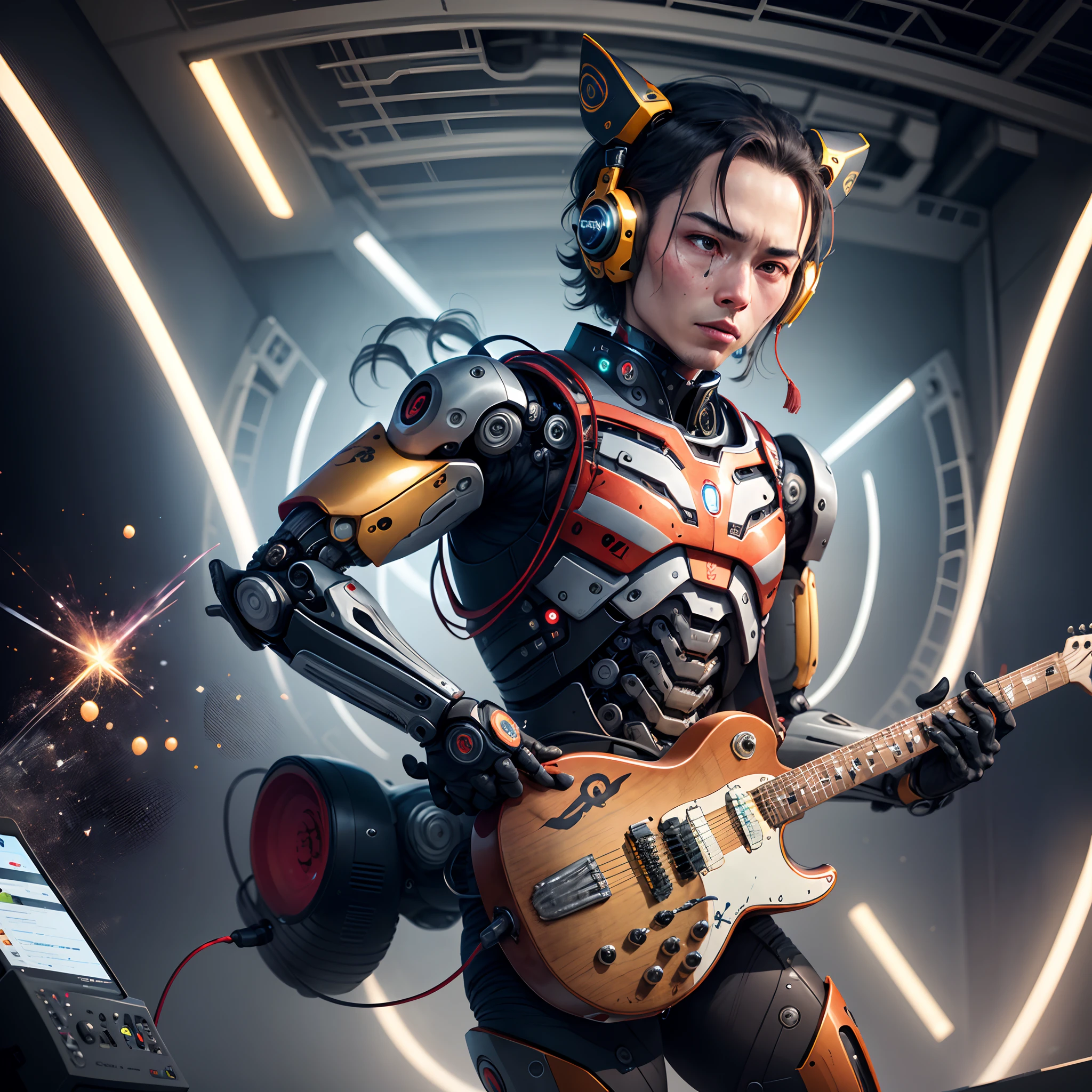 Mao humana tocando mao robotica