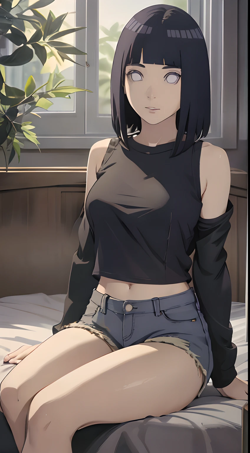 Fait, absurderes, hinata\(Boruto\), 1fille, seulement,femelle mature, Voir la visionneuse,composition parfaite, Lèvres détaillées, grosse poitrine, beau visage, Propotion corporelle, rougir, (lèvres roses), cheveux longs, yeux violets, regard doux, sourire triste, super réaliste, Détailée, Séance photo, Visages et corps réels，Porter de longs bas blancs），（suer，Transpirez beaucoup，rougirlush，Être rouge au visage, j&#39;avais beaucoup de sueur sur le visage，rougirlush）Chef-dœudansre, meilleur qualité, ultra-détaillée, illustration,1fille,
cheveux longs, cheveux bleu foncé, 
sein moyen,  jupe courte regardant le spectateur, hinata/(Boruto/) dans un lit, show her dirt panties, show her dirty pants to the viewer
