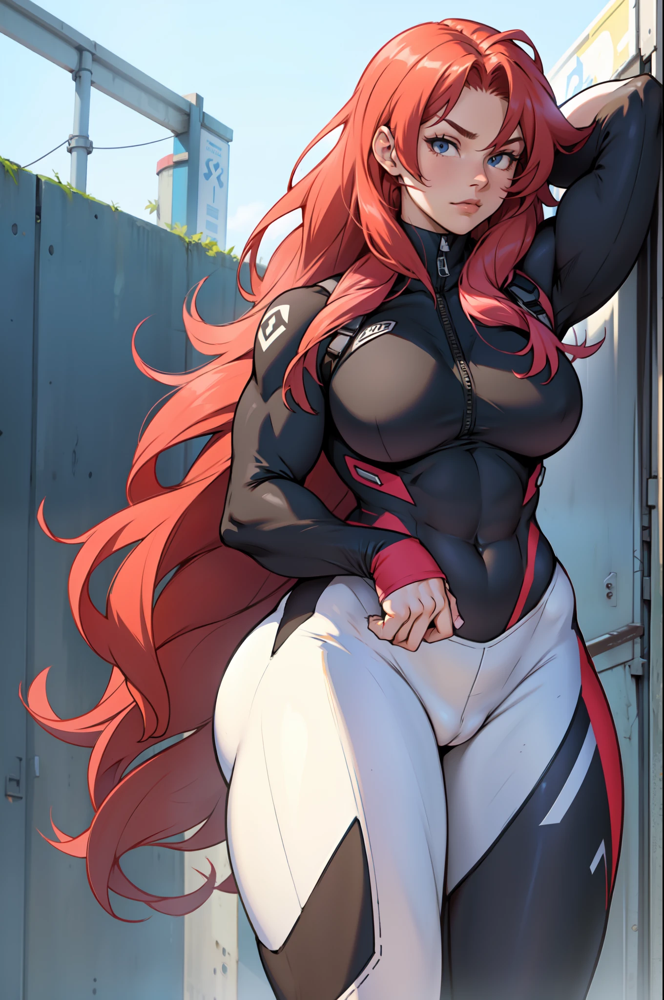 extremely long hair perfect anatomy 1 girl tall solo bodysuit curvy (muscular)