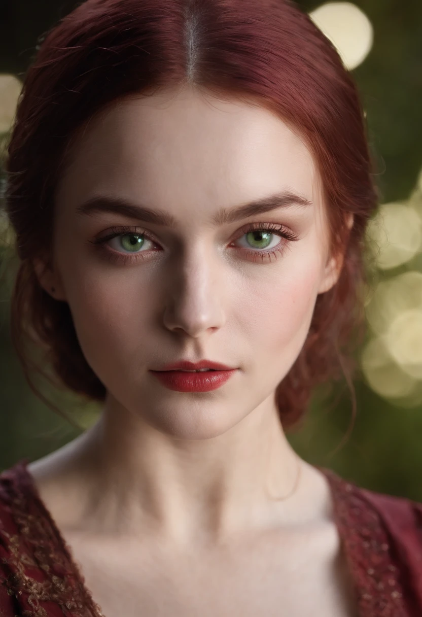 (((a deep reddish wound crosses her left cheek))) fair complexion, naked woman around 19 years old, natural white hair, distinctive green eyes, wearing kohl, slender and graceful, beautiful, candlelight in a medieval setting, ultra sharp focus, realistic shot, medieval female clothes, tetradic colors (scar:1.4)