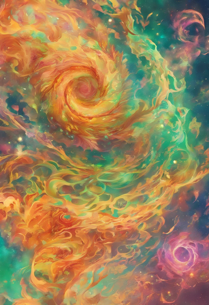 a photograph Galaxies, espirais, outer space, Nebulosas, estrelas, smoke billowing,espatacular imagem, detalhe intrincado,Hand-drawn sketch illustration of a beautiful tiefling with green and white hair, tatuagem,(((olhos azuis))), symmetrical dragon horns,detalhes em dourado na roupa, 插圖, watercolor sketch,, octane rendering, 8k hiper realista, Textura realista, Unreal Natural Lighting Engine, cinestill 800, (mola a 35mm | | | | | |)