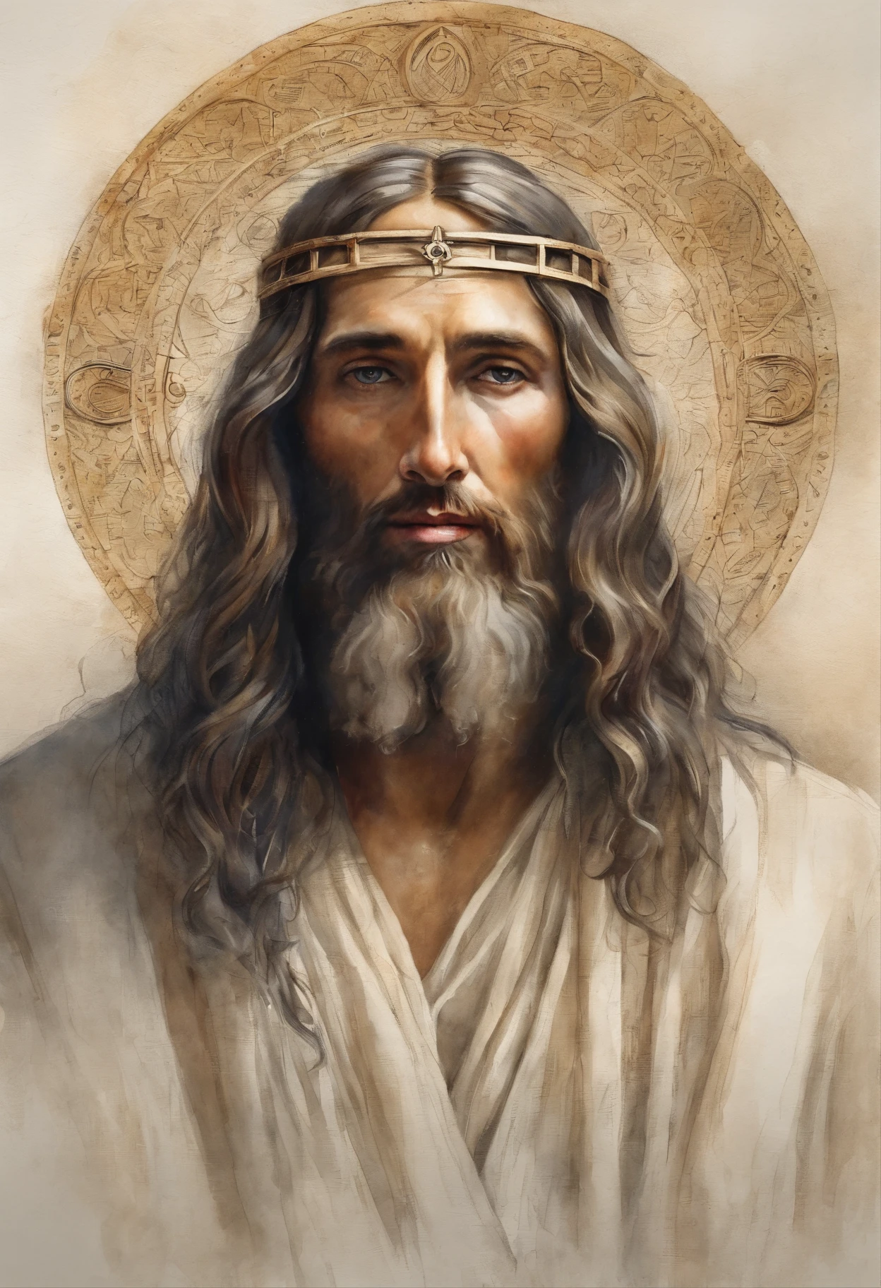 (symmetry),centered,a ((close)) up portrait,(Jesus),a very thin white man with long hair and a beard,wearing a long white robe,35mm,natural skin,clothes detail, 8k texture, 8k, insane details, intricate details, hyperdetailedhighly detailed,realistic,soft cinematic light,HDR,sharp focus, ((((cinematic look)))),intricate, elegant, highly detailed