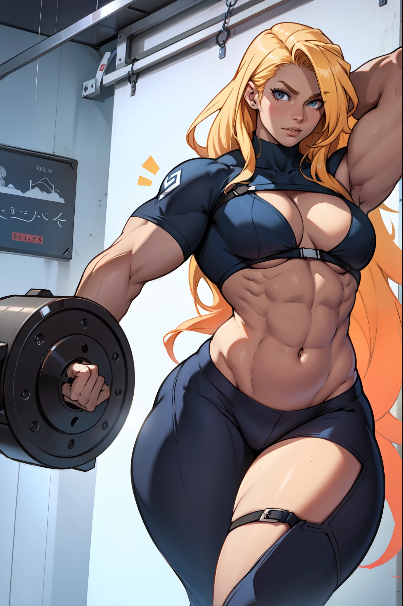 extremely long hair perfect anatomy 1 girl tall solo curvy (muscular)