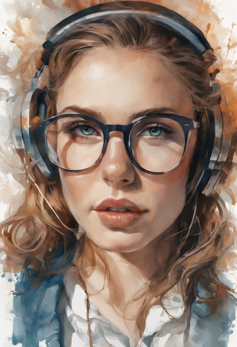 Centrage parfait, chat mignon, Wear a student team jacket, porter des lunettes de soleil, Wearing Headphones, cheerfulness, Position debout, abstract beauty, centered, looking at the camera, facing camera, Proche de la perfection, dynamique, highly detailed, lisse, mise au point nette, 8k, High definition resolution, illustration, illustrations de Carne Griffiths et Wadim Kashin, fond blanc