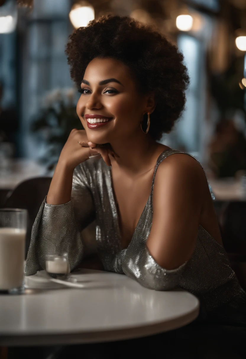 Image of a girl with café au lait skin and for a story in a YouTube video in Pixar format, She's a dancer, She's the best dancer, She's outgoing, Playful and gets up for a lot of things