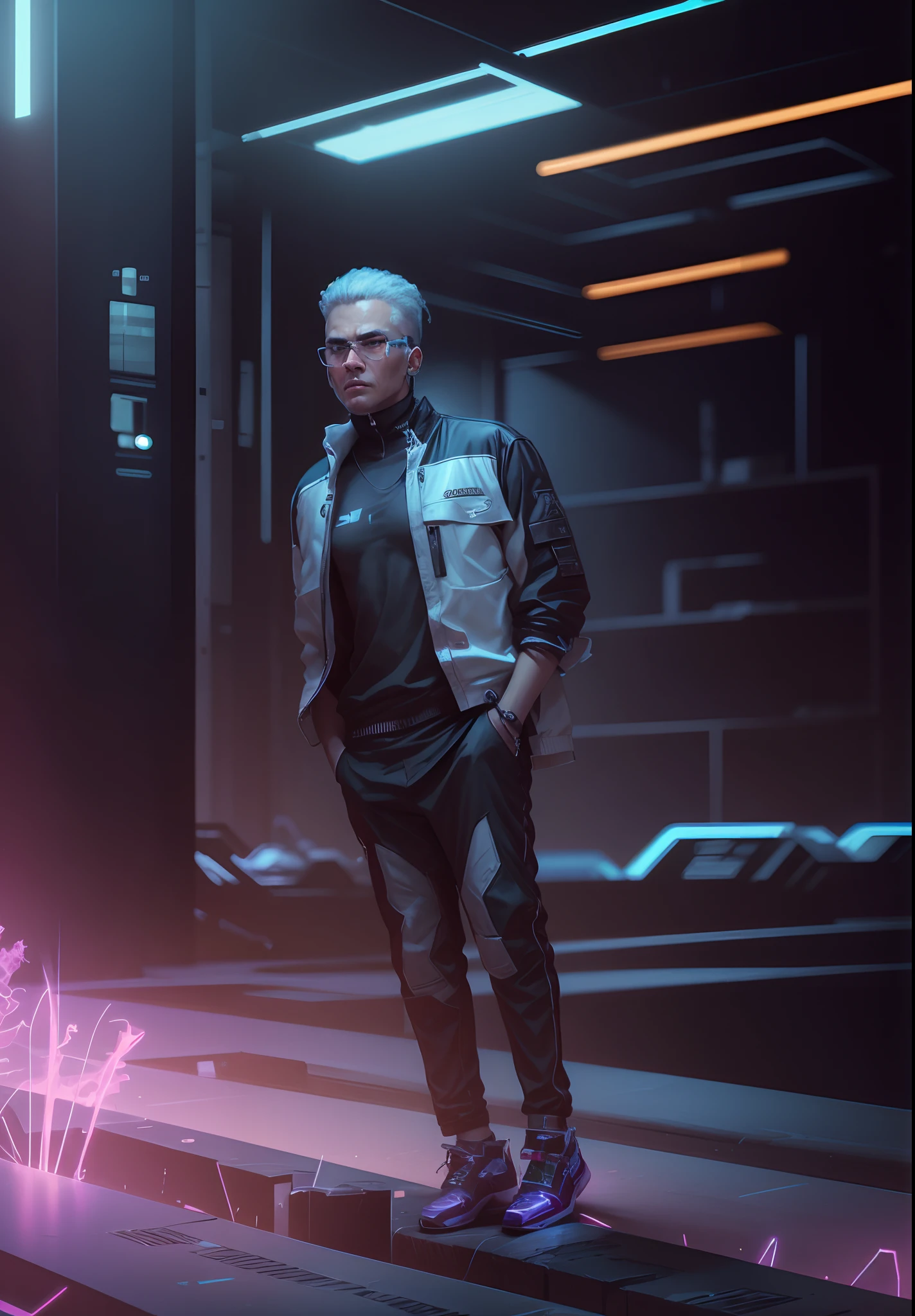 Change background cyberpunk but realistic face same to same