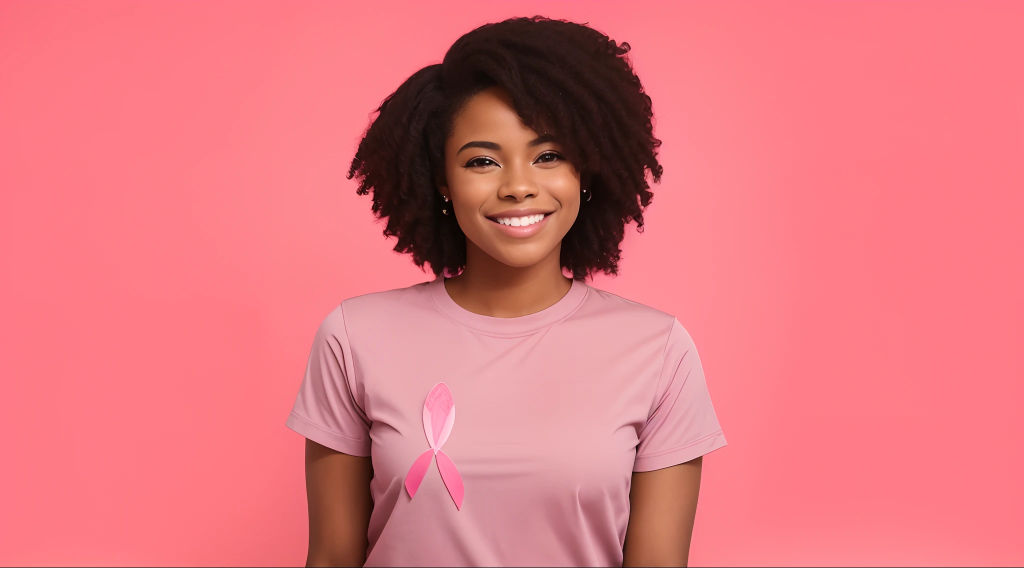 Mulher afro americana, sorridente com fita rosa no fundo cor-de-rosa, menina cor-de-rosa, bonito e sorridente, she is smiling and happy, rosto rosa brilhante, She is grinning, cabelo encaracolado curto escuro sorrindo, Mulher jovem sorridente, roupas cor-de-rosa, camisa rosa, mulher bonito, um sorriso confiante, Mulher jovem afro-americana, mulher linda, foto de uma mulher negra, she is smiling and excited