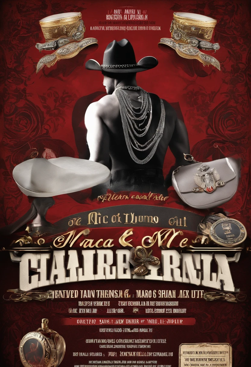 Create an event invitation flyer with Red, black, and grey colors with the following instructions: Title: "Charlie & Roa's Narco Party". Dress code: Narco outfit (pants, chains, jewerly, hats, etc...). Location: La Roca Cabin. When?: October 21. Cover: 35k. ALL TEXT ON THE FLYER MUST BE IN LATIN AMERICAN SPANISH!!!