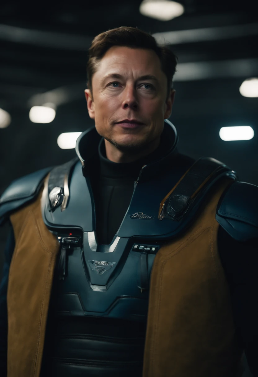 Image of elon much in neavy colour costume
