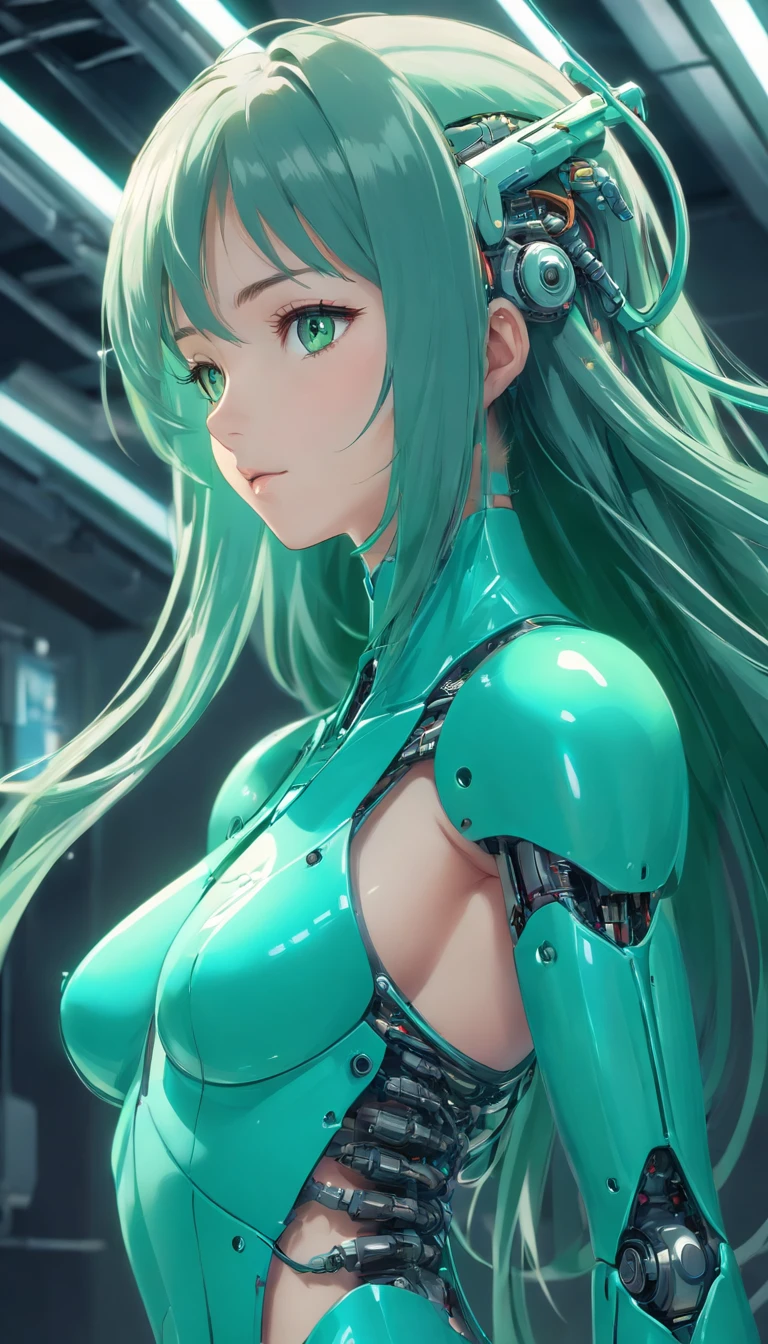 Porcelana Mujer Android, ciborg, Robotic Parts, 150 mm,cuerpo completo, hermoso estudio luz suave, Luz de llanta, Detalles vibrantes,encaje, hiperrealista, Anatomical, electrical wires, microchip, elegante, Laboratorio en segundo plano, Renderizado de octanaje, h.Estilo R Giger, 8k,cabello azul,Asymmetrical long hair,cuerpo translucido,ojos verdes, Miki Asai Macro Photography, cuerpo completo, hiper detallado, tendencias en Artstation, foco nítido, Foto de estudio, Detalles intrincados, Altamente detallado, por Greg Rutkowski