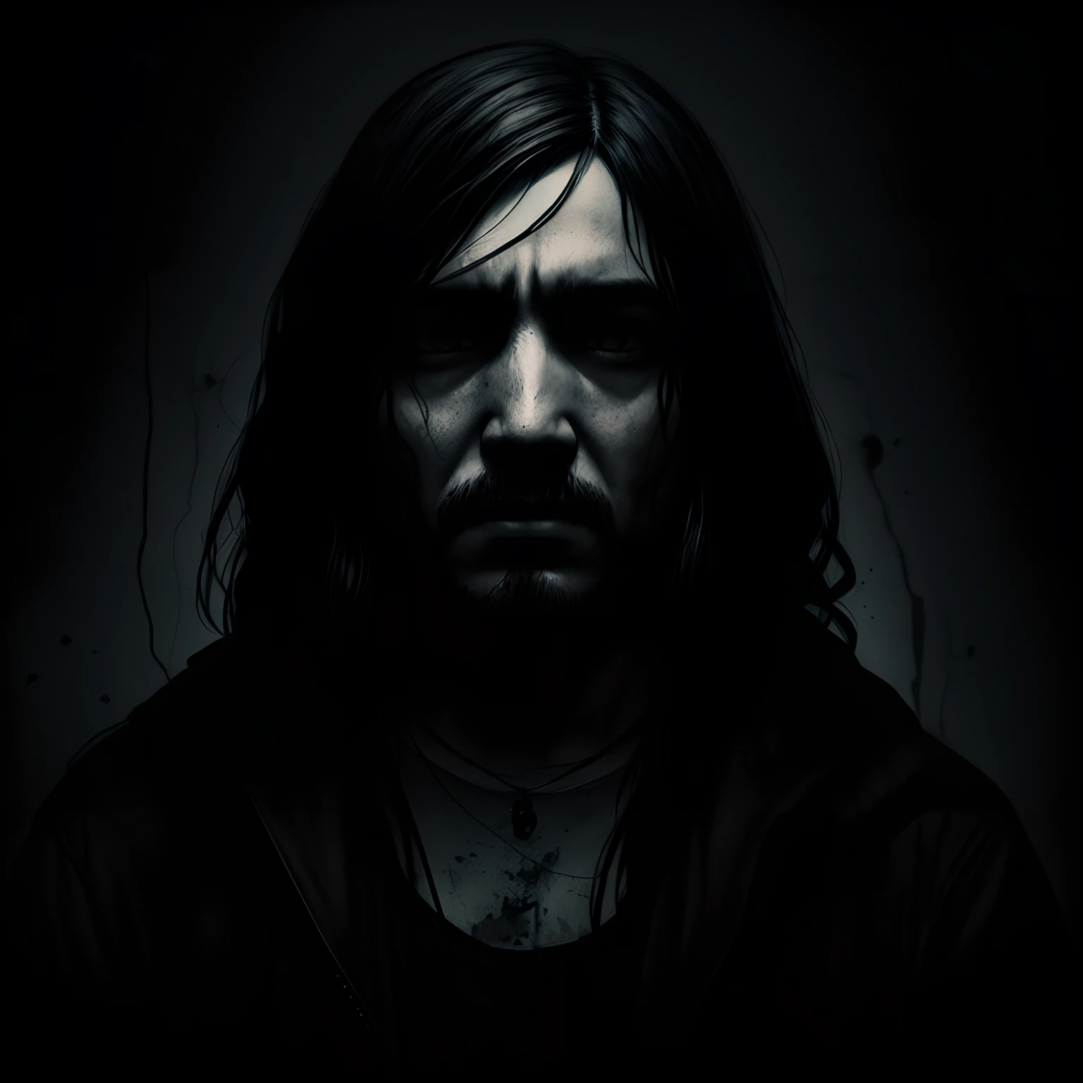 David Romero style art, create an image that portrays David Romero's dark eerie horror style
