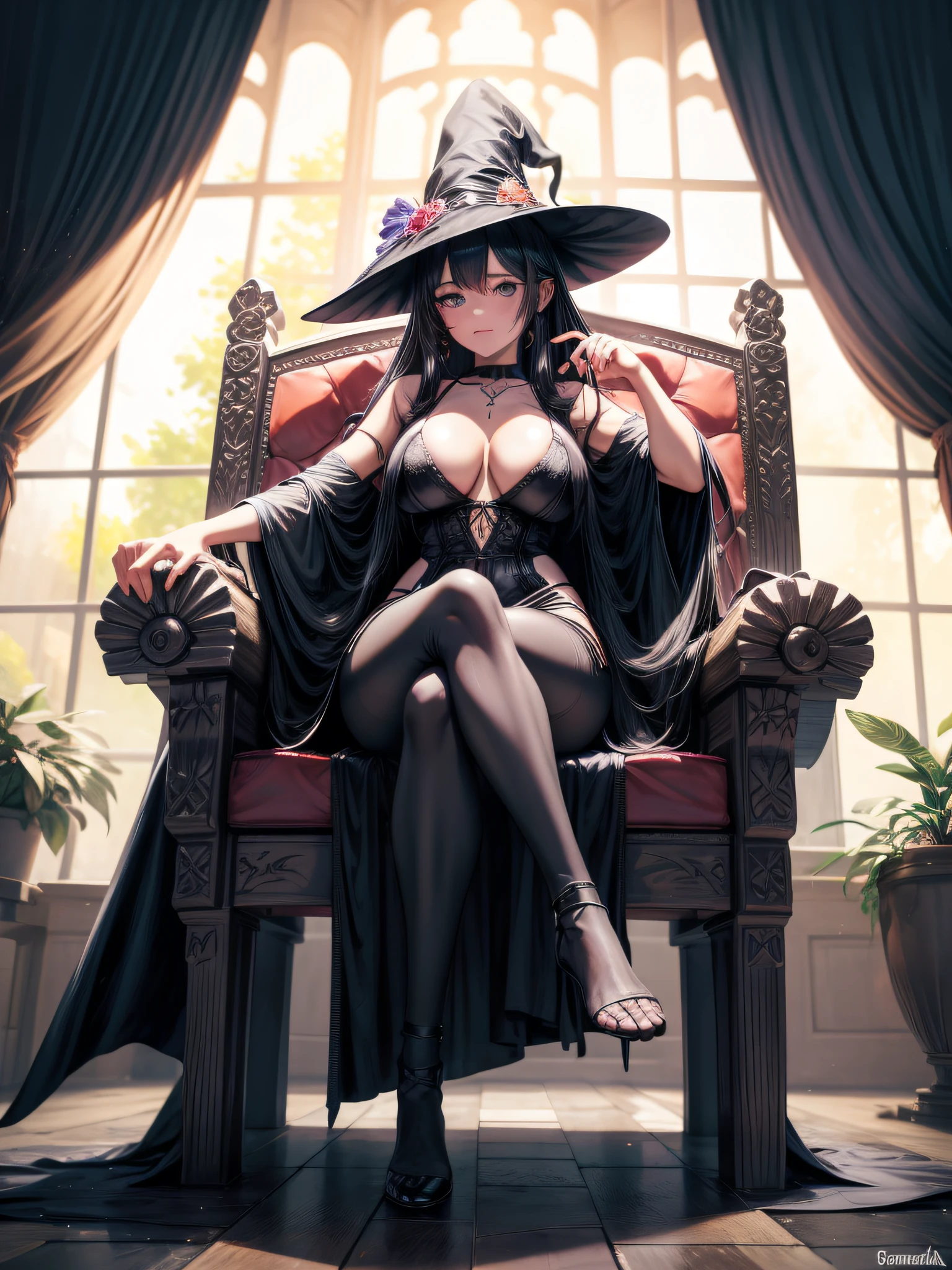 ultrarrealista 8k CG,impeccable face,Flawless perfection,corpo inteiroesbian,One-piece pantyhose,Conjunction,LacepantyHose,standing on the ground,Enorme teto,Seios enormes,A sagging breast,pernas longas,terno apertado,drooping breast,Figura oito leite,Papaya milk,clivagem,expondo seu umbigo,revelando seios,very muscular, coxas grossas, vesfeet in of frame, set bruxa, gothic witch, at night, noite escura, floresta assustadora, Camelo, costas arqueadas, Jack-o-lanternas, Big cauldron, Pointed witch hat, sapatos de salto com fivela, cintura fina, sexy feet, sentado no trono, pernas cruzadas, flowing black long dress, lua de sangue, Morcegos, without glasses,