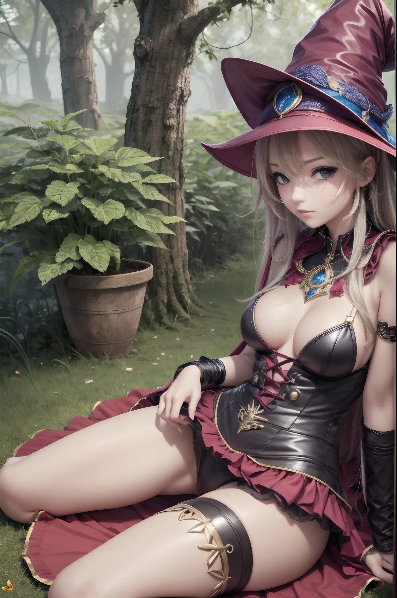 Sexy Wizard Loli, wizards Hat, Masterpiece, Ultra Resolution, 8K, HDR, Ultra Detail,