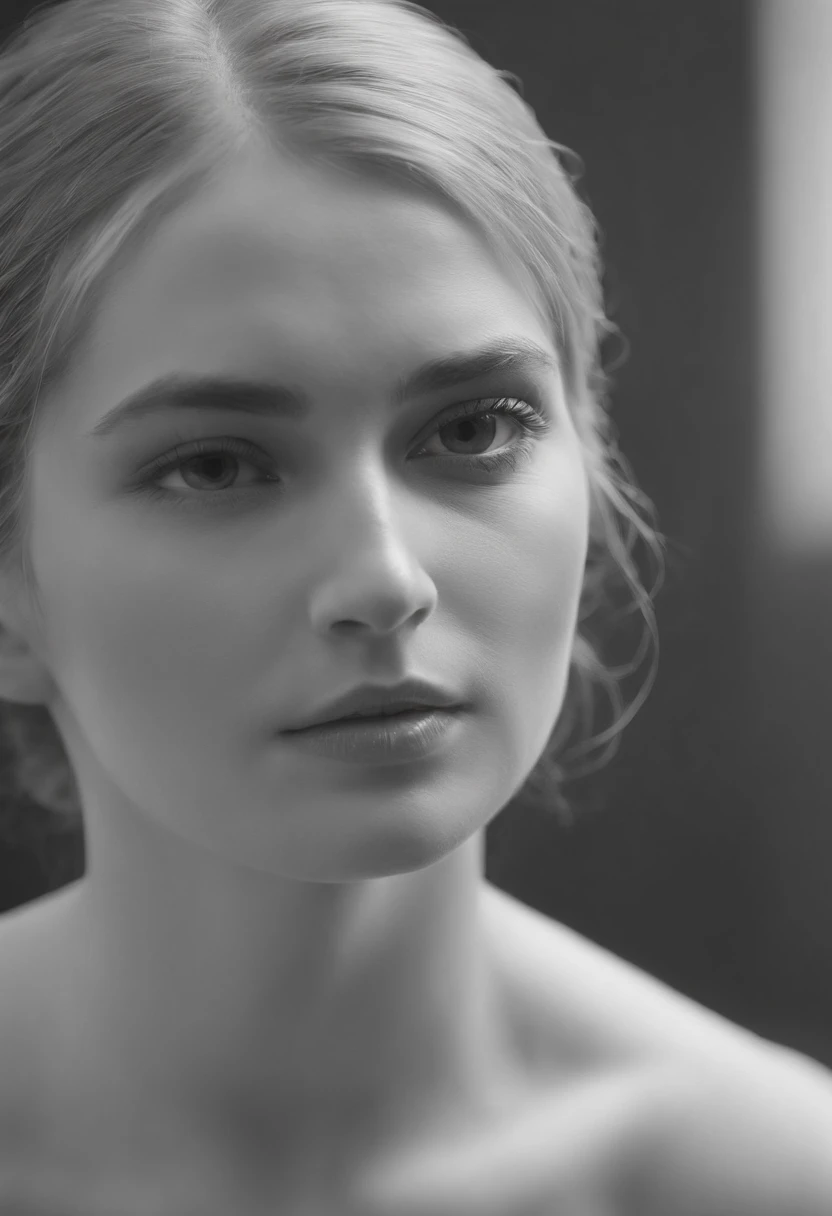 (best quality, 8k, ultra-detailed, realistic:1.37), contemporary art, fine detail, plaster sculpture, stoicism, monochrome, studio lighting, vivid textures, sharp focus, serene expression