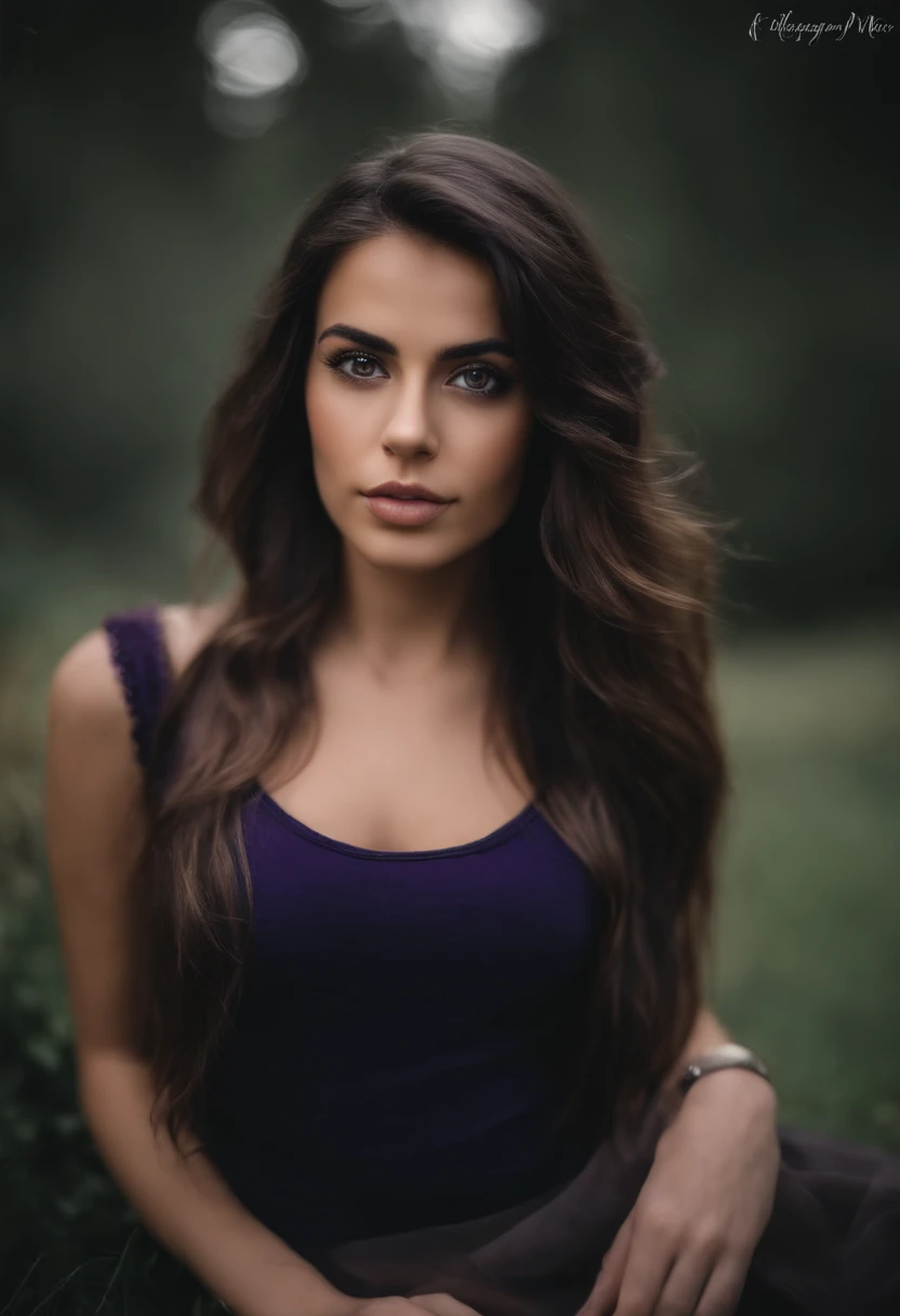 Femme Arafed, fille aux yeux bruns, portrait, cheveux bruns et grands yeux, selfie of a young woman, Violet Myers, sans maquillage, looking straight at camera, Visage avec Artgram, Superbe prise de vue, clivage, tired face