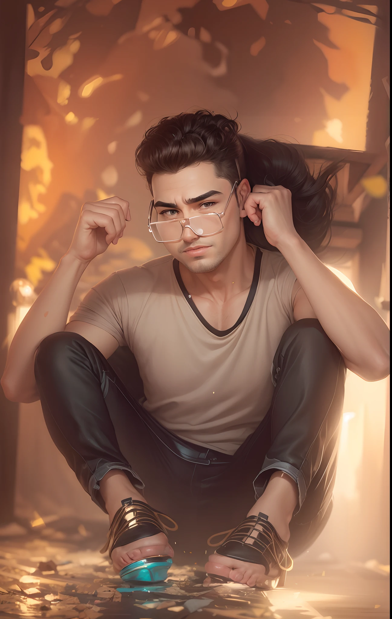 Change background cartoon but realistic face same to same