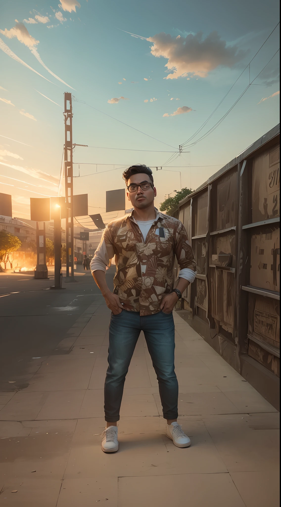Change background cartoon but realistic face same to same