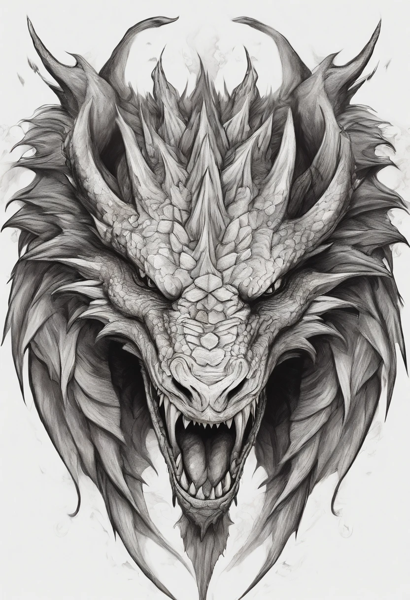 a drawing of a dragon head with sharp teeth and sharp teeth, dragon portrait, dragon face, portrait of a dragon, dragon art, epic pencil illustration, dragon head, detailed dragon, by Adam Marczyński, dragon head!, dragon with scars, by Sava Šumanović, by Arthur Pan, a dragon, well designed female dragon head, dragon mouth