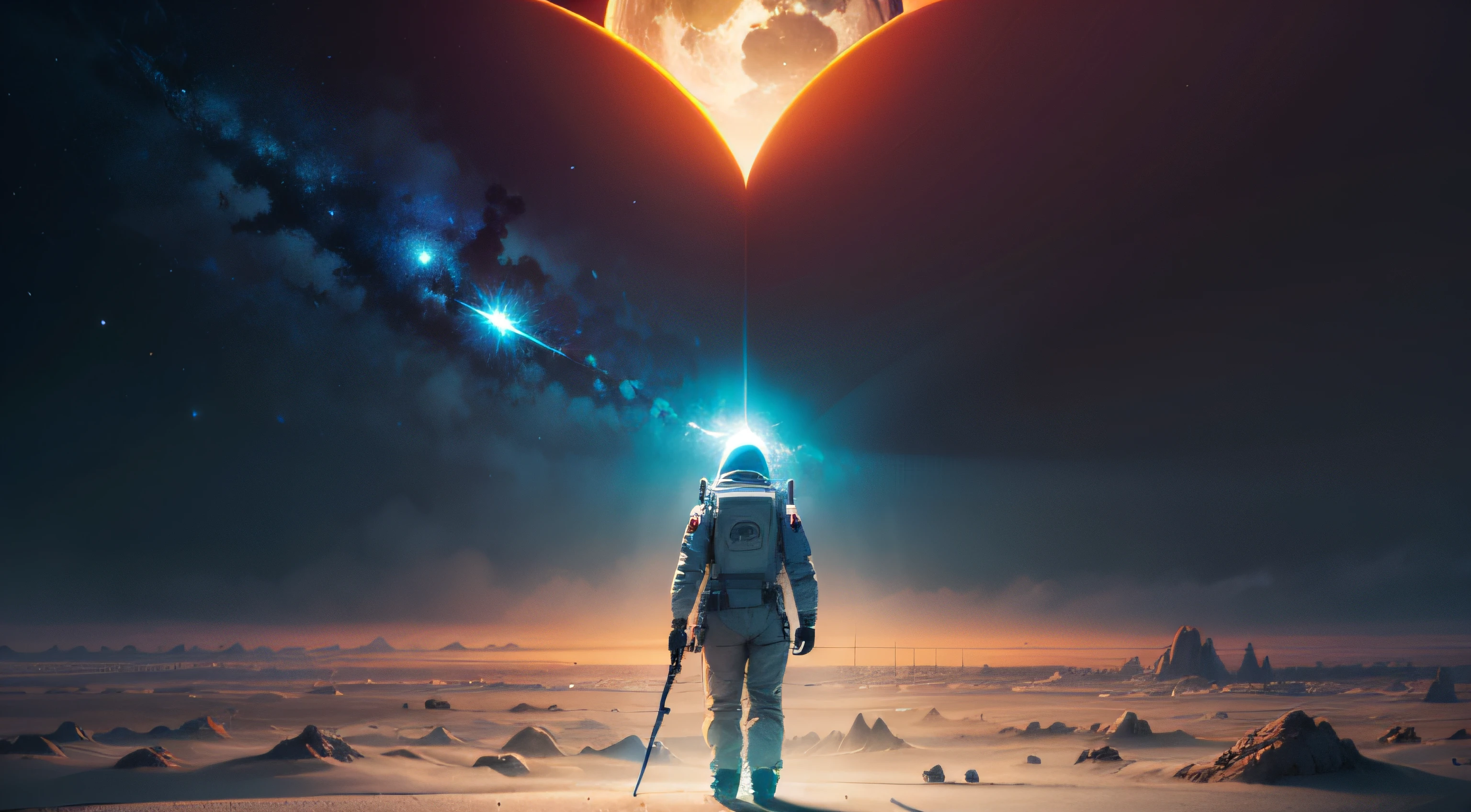 Panoramic view of the planet Mars, galaxias, zodiaco, sombrio, fim de tarde, outer space, astronauta, interestelar, viagem no tempo 32k, digital illustation, unreal engine cinematic smooth, sonho, detalhes intrincados, oil on canvas by Mark Ryden, proportion Aurea, perfect composition, UE5, trending on artstation and cgsociety, soft natural volumetric cinematic perfect light, fotografia premiada