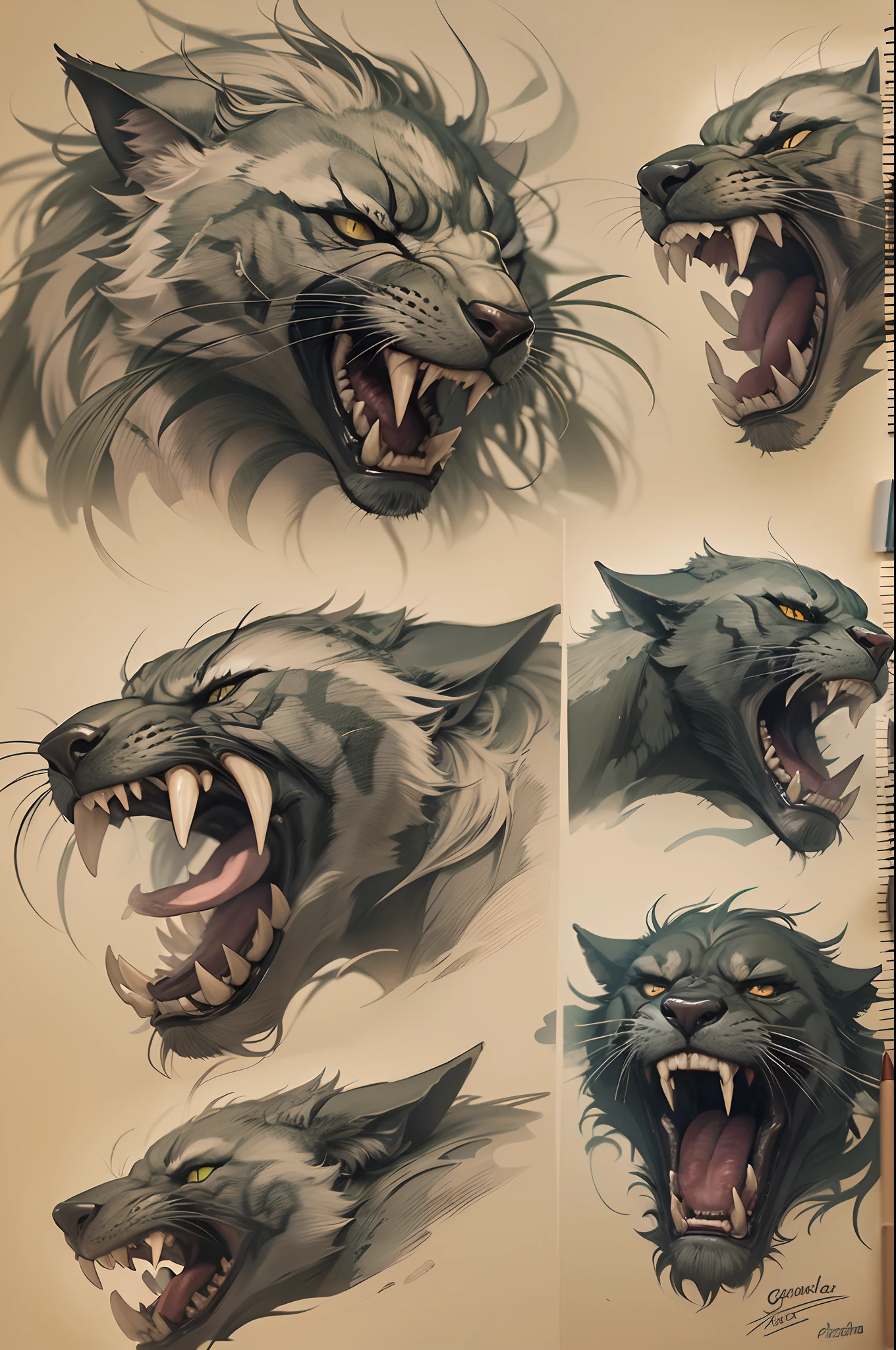 Draw a werepanther, black, dentes afiados, garras afiadas, numa floresta escura, atacando