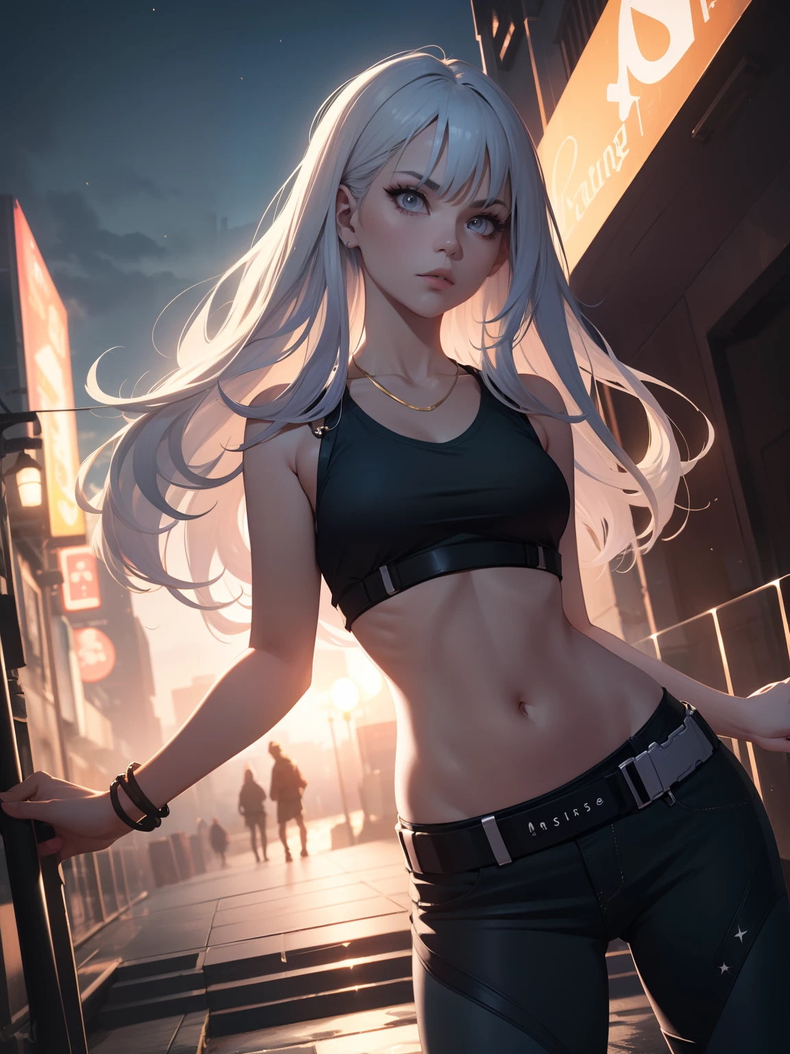 (Cinematic Digital Artwork: 1.3), High quality, masutepiece, of the highest quality, Super Detail, Illustration, [4K Digital Art]、(Moody lighting:1.2), depth of fields, Bokeh, 4K, nffsw. by Masterpiece, Best Quality, full bodyesbian, makeup, mascara, lips are soft or pigmented, Glamorous skies, minimalism, usual, simple color palettes, reines, Clear drawings, flowing silhouettes, punk , half-pants, Subikini, up skirt, asymmetric, Geometric, Beachwear, Simple and minimalist accessories, necklaces and thin rings made of silver or gold,, Simple bracelet, appearance々Design,  simple silhouette, Diesel style, Punk Girl, minimalism, high quality materials, fresh & Urban Print, high fashion, simplicity and sophistication, rot, Black, Sexy,((fighting poses))