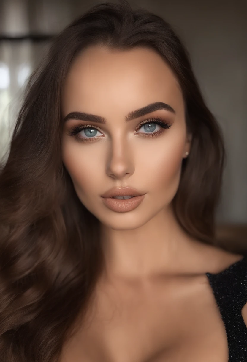 Arafed Mujer Completa, Chica sexy con ojos azules, , ultra realista, meticulosamente detallado, retrato de Sophie Mudd, cabello rubio y ojos grandes, selfie de una mujer joven, Ojos del dormitorio, Violeta Myers, sin maquillaje, Maquillaje natural, staring directly into camera, artgrama facial, maquillaje sutil, Impresionante foto de todo el cuerpo arrodillado en la cama, en el dormitorio, Medium and large breast, permitiendo que la cara se vea claramente, retrato
