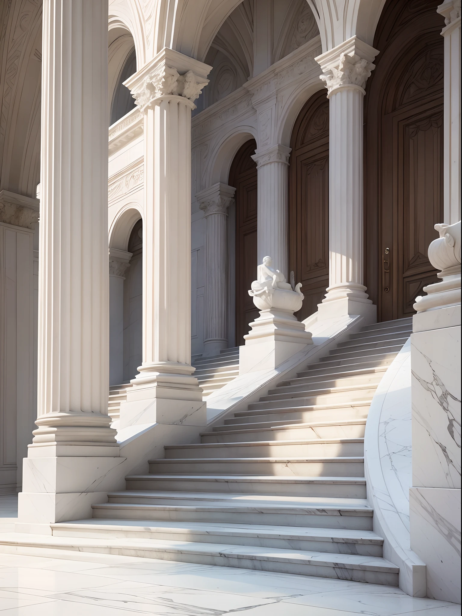 White marble staircase