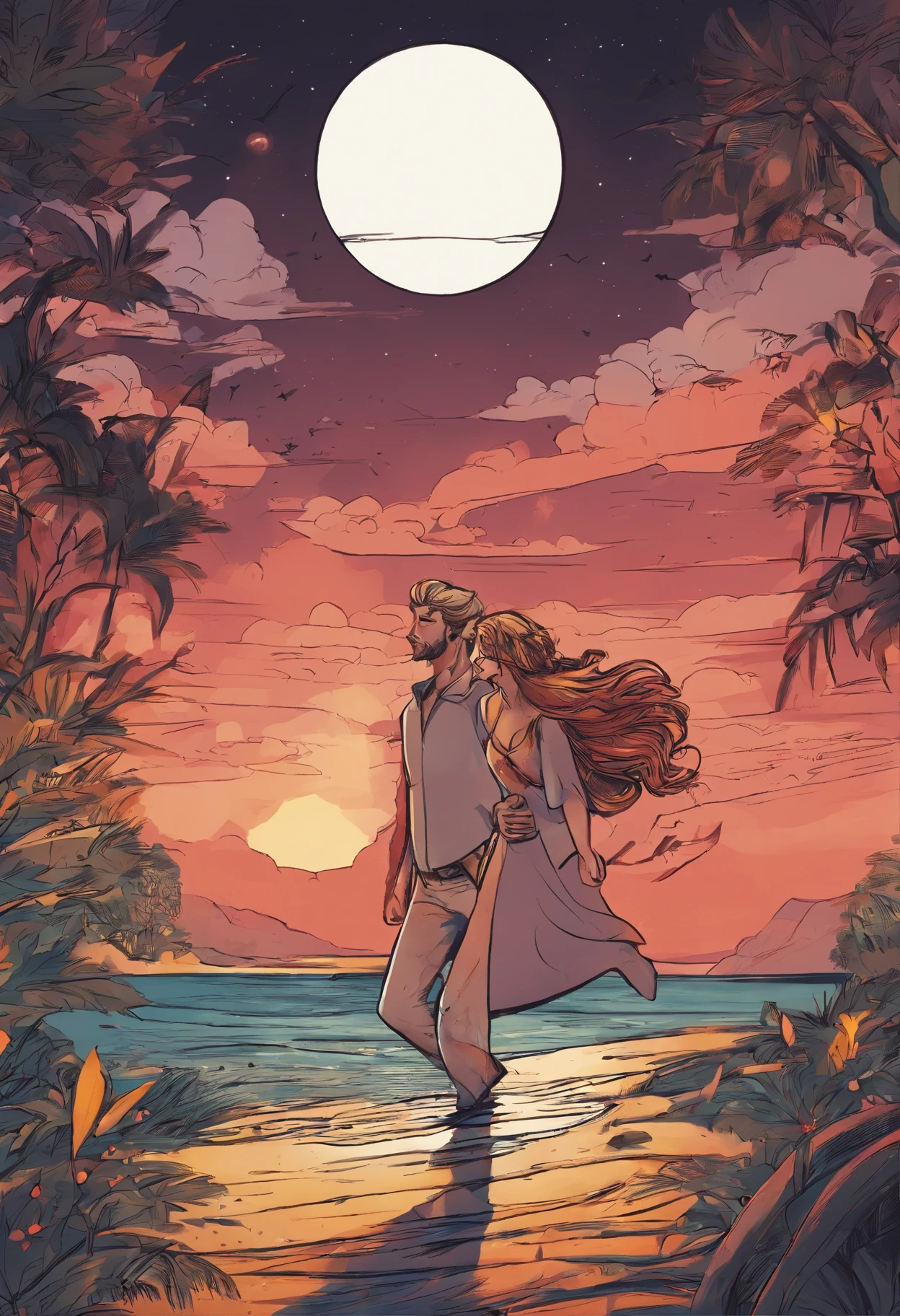 Um lobisomem se destransforma em uma bela noite de lua cheia, enquanto a aldeia assiste, and his human girlfriend frees him from the curse.