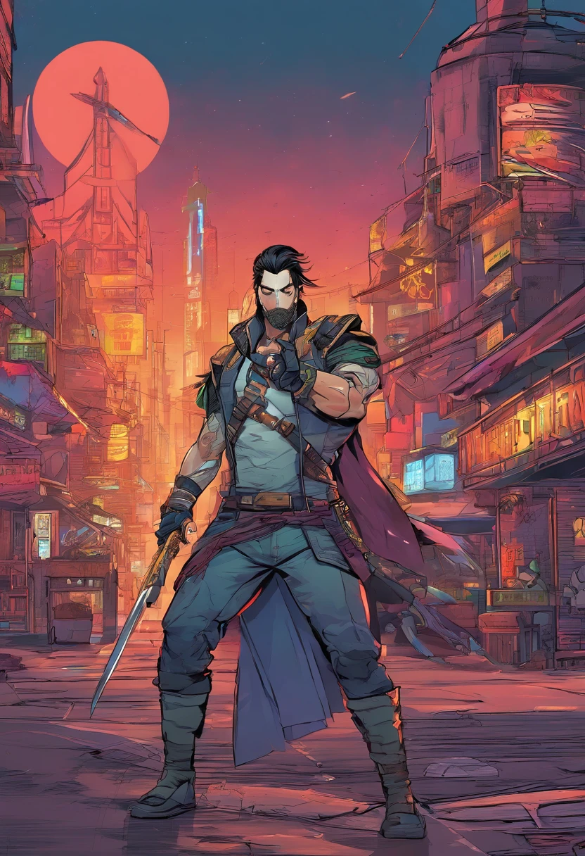 Man with a mask and holding a sword, katana, imagem de um guerreiro masculino adulto, Hanzo de Overwatch, Johnny Silverhand, badass anime 8 k, muscular male hero, samurai Cyberpunk muito bonito, Personagem de Mortal Kombat criando fogo, Retrato de um samurai Cyberpunk, samurai urbano, samurai Cyberpunk, musculoso! Cyberpunk, Ciborgue morto-vivo masculino musculoso
