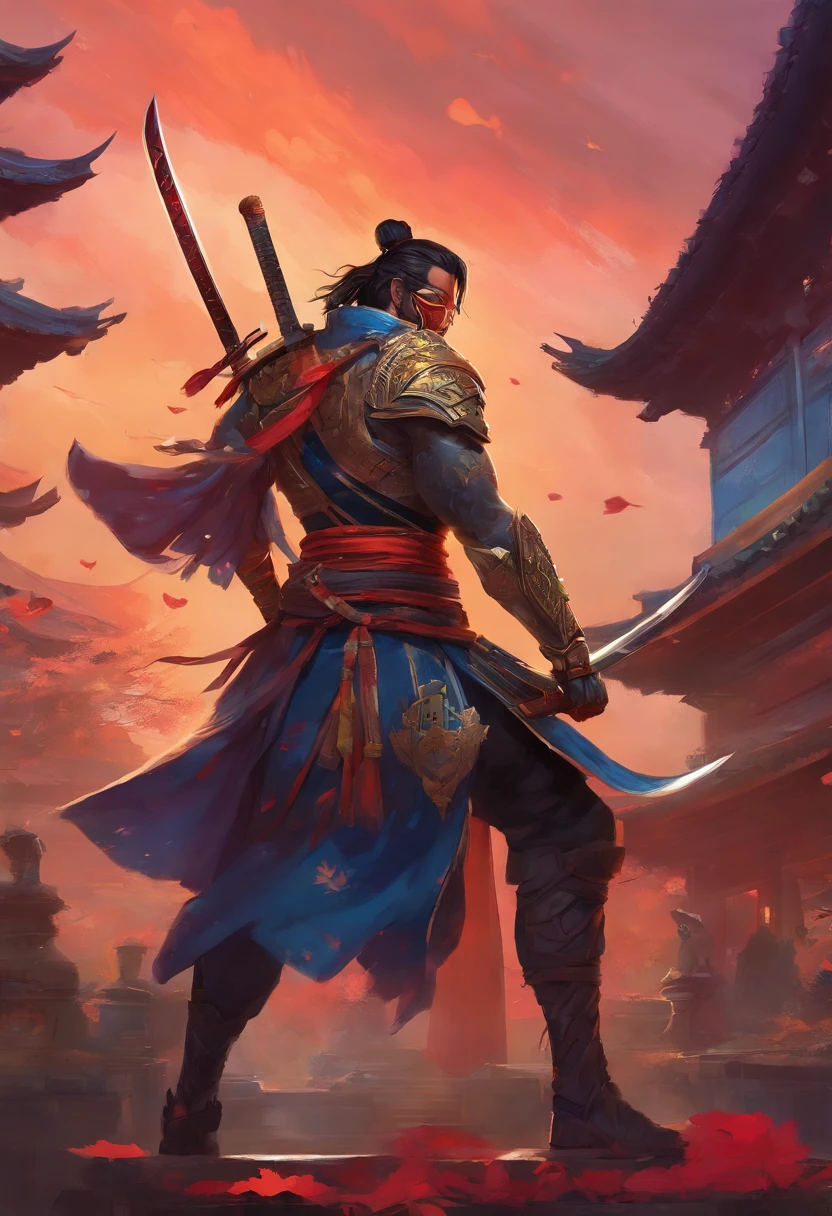 Man with a mask and holding a sword, katana, imagem de um guerreiro masculino adulto, Hanzo de Overwatch, Johnny Silverhand, badass anime 8 k, muscular male hero, samurai Cyberpunk muito bonito, Personagem de Mortal Kombat criando fogo, Retrato de um samurai Cyberpunk, samurai urbano, samurai Cyberpunk, musculoso! Cyberpunk, Ciborgue morto-vivo masculino musculoso