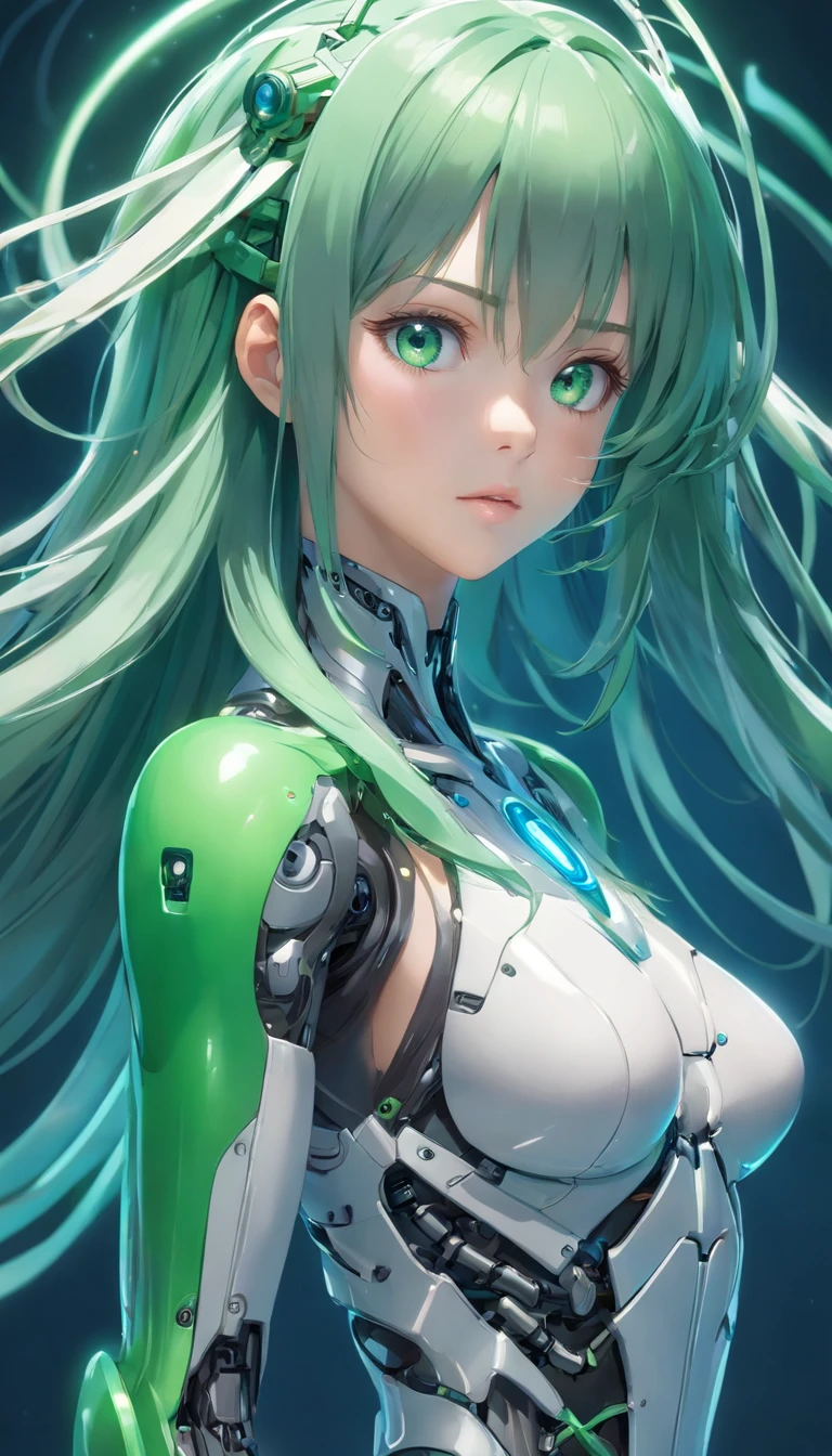 Porcelana Mujer Android, ciborg, Robotic Parts, 150 mm,cuerpo completo, hermoso estudio luz suave, Luz de llanta, Detalles vibrantes,encaje, hiperrealista, Anatomical, electrical wires, microchip, elegante, Laboratorio en segundo plano, Renderizado de octanaje, h.Estilo R Giger, 8k,cabello azul,Asymmetrical long hair,cuerpo translucido,ojos verdes, Miki Asai Macro Photography, cuerpo completo, hiper detallado, tendencias en Artstation, foco nítido, Foto de estudio, Detalles intrincados, Altamente detallado, por Greg Rutkowski