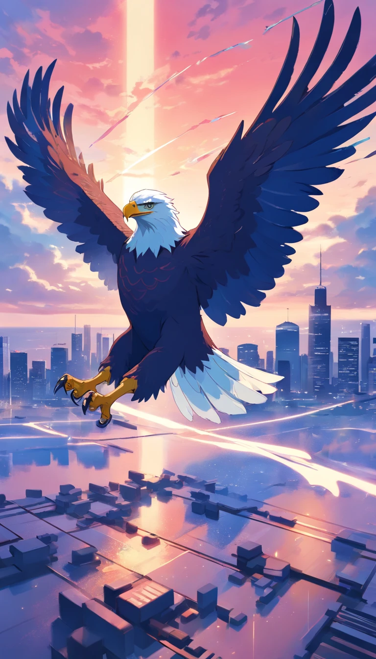 ((minimalist eagle logo)), An American eagle in the shape of a the American flag with a music note incorporated , red white & blue, (fused bald eagle, and electric and step), oil paint, (palette knife and extremely delicate touch:1.3), (fused intricate detailed lots note melody and keyboard and swirling vortexes:1.3), intricate detailed texture, (highest quality:1.2), best quality, conceptual contrast, toon rendering, absurd resolution, groove