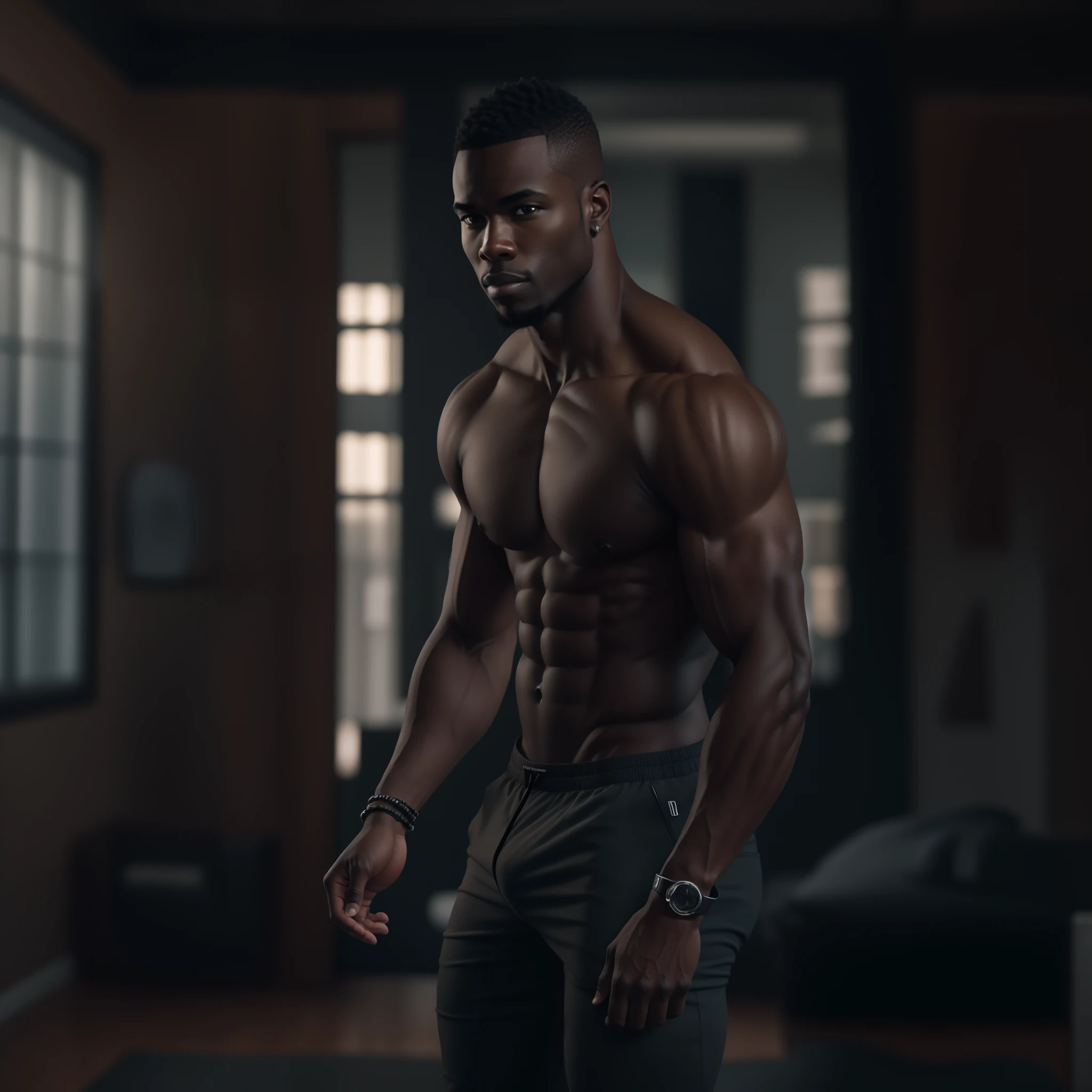 Muscular black guy, Black pride, Realstic, UHD