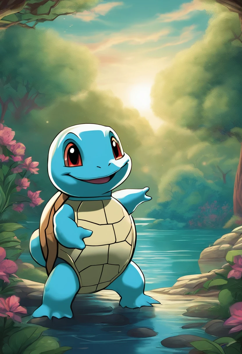 Comic book style of squirtle