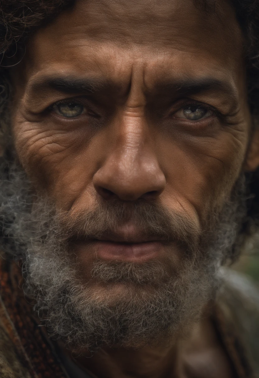 (simetria), centrado, um ((close)) retrato acima, (Jesus), um homem negro muito fino,africano, com cabelo longo e barba, vestindo um longo manto branco, 35mm, pele natural, detalhe da roupa, textura 8k, 8k, detalhes insanos, detalhes intrincados, hiperdetalhadoaltamente detalhado, realista, soft Cinematic Light, HDR, foco nítido, ((((cinematic look))), intrincado, elegante, altamente detalhado