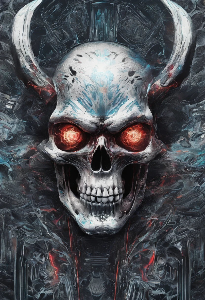 a monster skull head, human skull, open mouth, black background, red light, luisap,anime,glitch <lora:one10_lora:0.8>