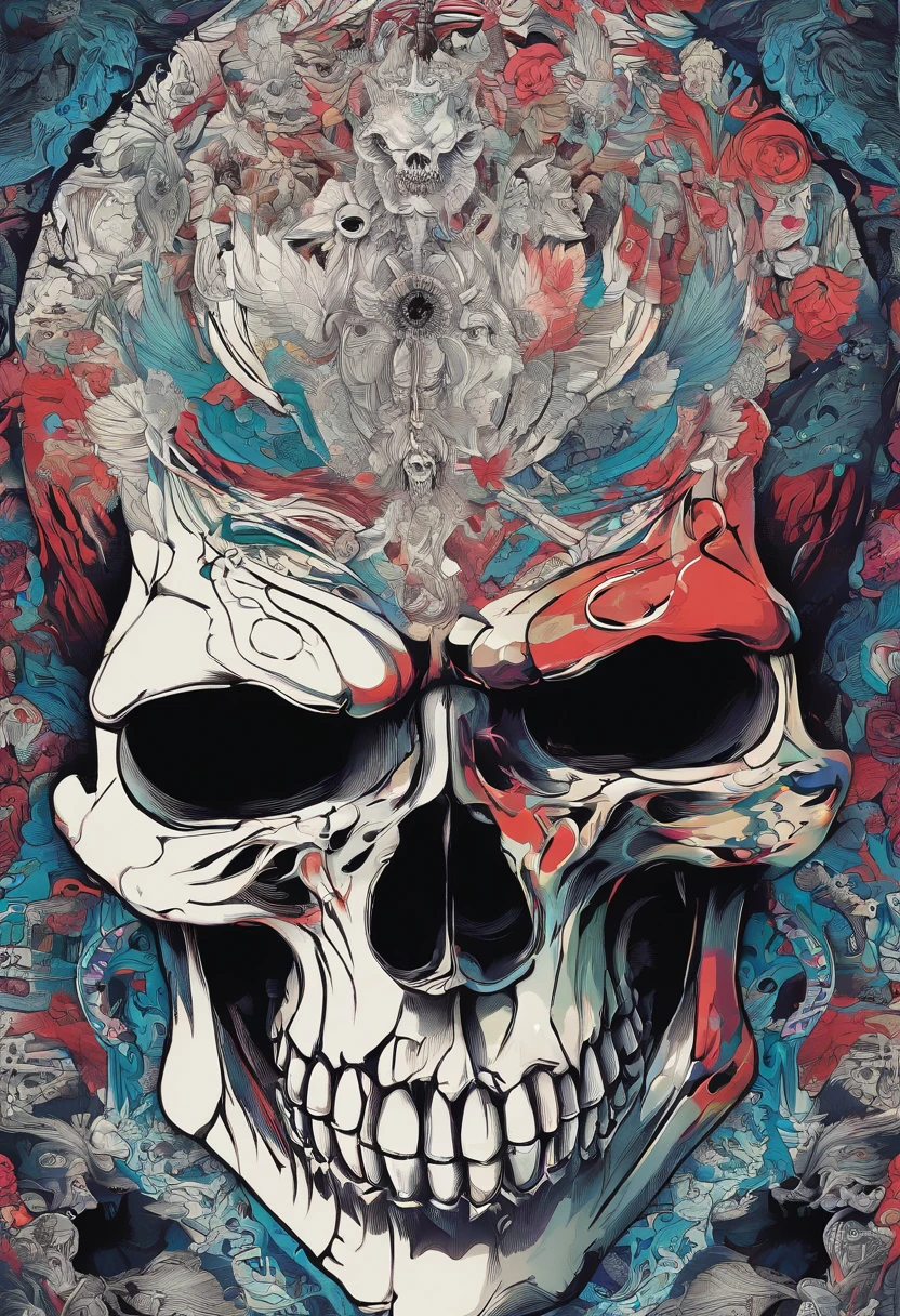 Noise Monster Sonic Attack,Simple background,Asymmetrical psychedelic composition,Award-winning science fiction,Red, black and white waves and psychedelic feeling,author:mobiles,old cover