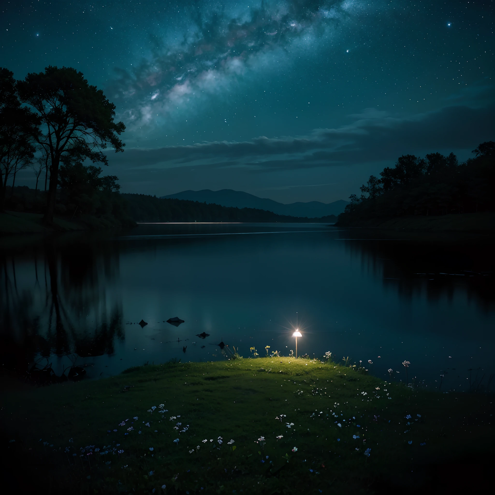 As the sun dipped below the horizon, the world transformed into a serene and enchanting place. The night sky stretched above, adorned with a blanket of twinkling stars, casting a gentle glow upon the land. In this tranquil setting, the simple wonders of nature unfolded, captivating all who took a moment to observe.

In the stillness of the night, the rhythmic symphony of crickets filled the air. Their melodic chirping created a soothing backdrop, a lullaby for the nocturnal creatures that emerged from their slumber. The sound seemed to carry a secret message, a reminder that despite the darkness, life continued its eternal dance.

The moon, a radiant pearl in the sky, bathed the world in a soft, ethereal light. Its silvery beams illuminated the landscape, casting long and mysterious shadows. The moonlight revealed hidden details, transforming familiar scenes into something otherworldly, igniting the imagination and inviting contemplation.

The nocturnal creatures ventured out, their presence adding a touch of mystique to the night. Fireflies flickered like tiny stars, painting the darkness with their bioluminescent glow. Their delicate dance of light created a magical spectacle, as if nature had sprinkled stardust on the Earth itself.

In the distance, a gentle breeze rustled through the trees, whispering secrets only the night could hear. Leaves rustled and branches swayed, creating a symphony of nature's whispers. The air carried the scent of damp earth and blooming flowers, a fragrance that seemed to intensify under the moon's watchful gaze.

As the night unfolded, the sky revealed its grandeur. Shooting stars streaked across the canvas, leaving trails of fleeting brilliance. Constellations formed intricate patterns, telling stories of ancient myths and legends. The vastness of the universe stretched infinitely above